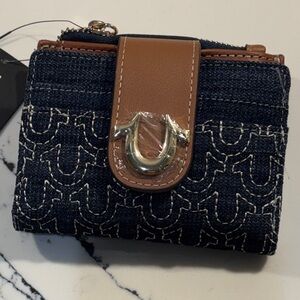 True Religion Women's Blue and Brown Denim Wallet